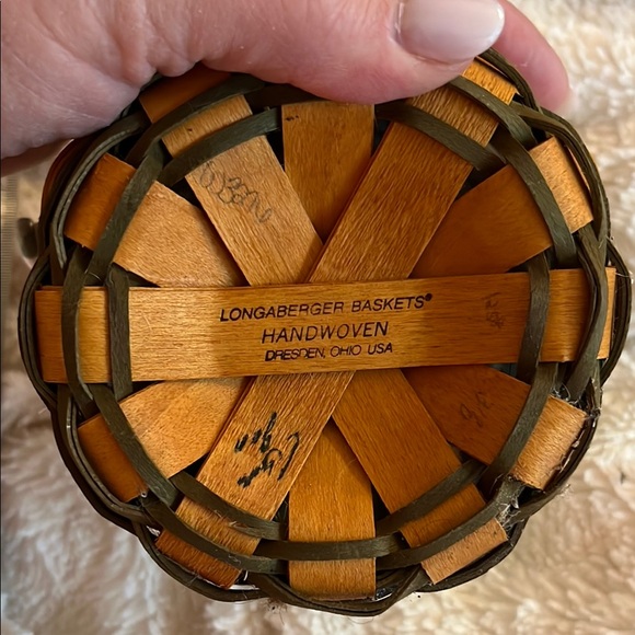 Longaberger St. Patrick’s Day Handwoven Basket with Brown and Olive Accents - Picture 2 of 4